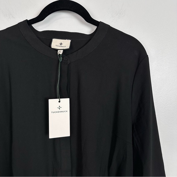 TUCKERNUCK Black Stretch Crepe Royal Shirt Dress - Picture 10 of 12